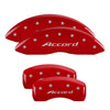 MGP 4 Caliper Covers Engraved Front Accord Engraved Rear Accord Red finish silver ch