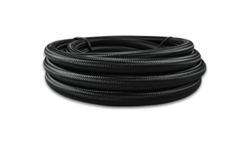 Vibrant -4 AN Black Nylon Braided Flex Hose (2 foot roll)