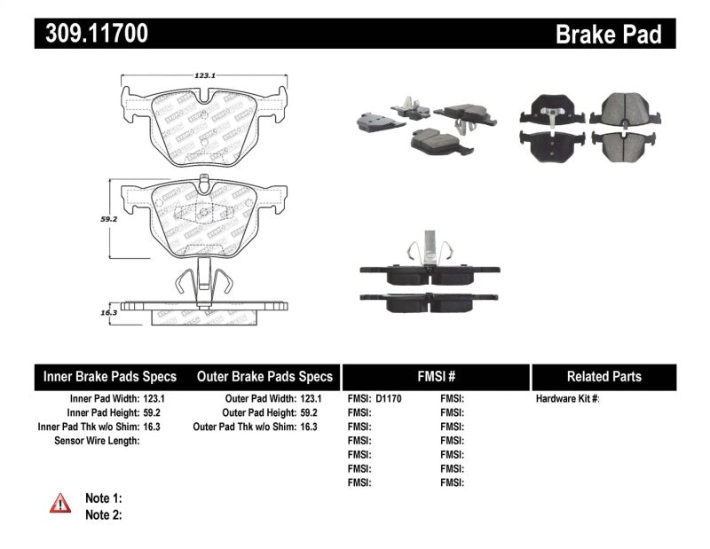 StopTech Performance 06 BMW 330 Series (Exc E90) / 07-09 335 Series Rear Brake Pads