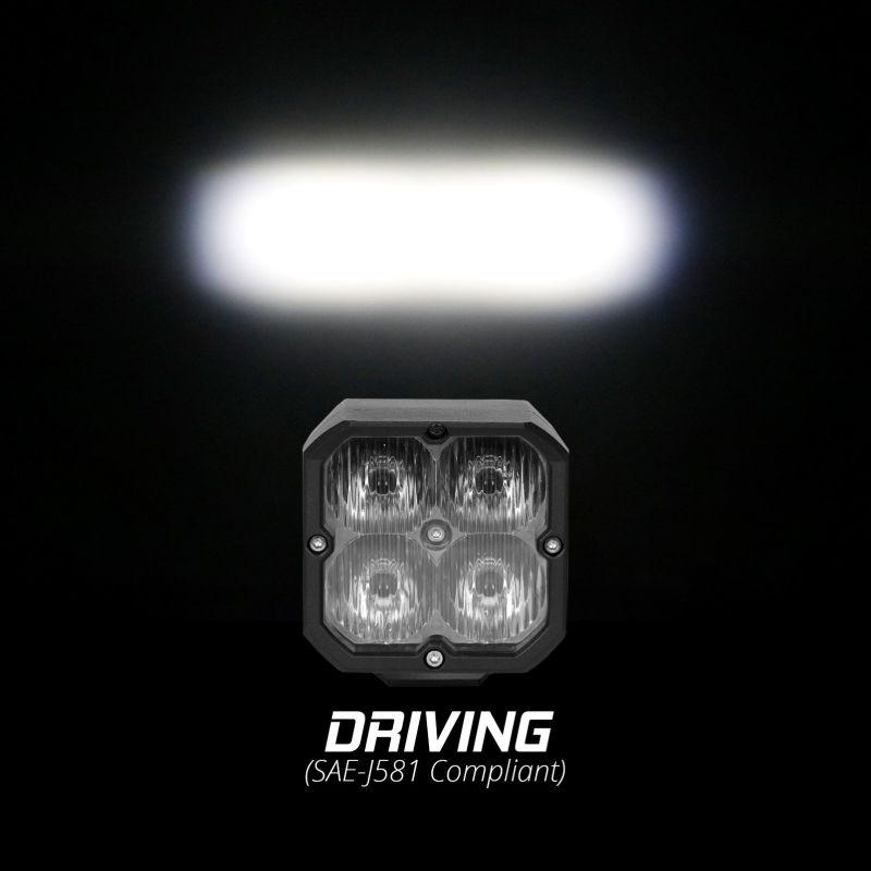 XK Glow Flush Mount XKchrome 20w LED Cube Light w/ RGB Accent Light Kit w/ Cntrlr- Driving Beam 2pc