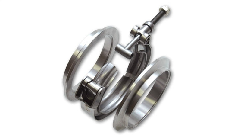 Vibrant T304 SS V-Band Flange Assembly for 2.75in O.D. Tubing incl 2 V-Band flanges & 1 V-Band Clamp