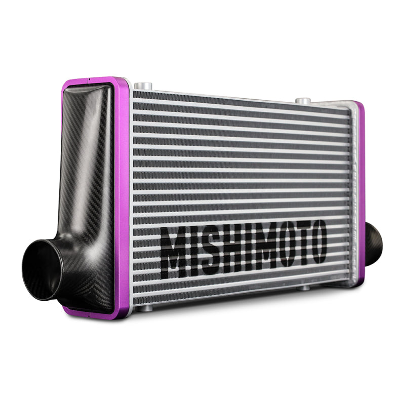 Mishimoto Universal Carbon Fiber Intercooler - Gloss Tanks - 600mm Gold Core - C-Flow - P V-Band