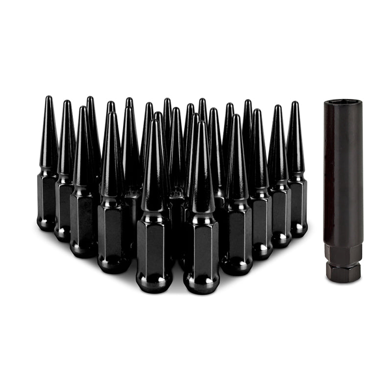 Mishimoto Mishimoto Steel Spiked Lug Nuts M12 x 1.5 24pc Set Black