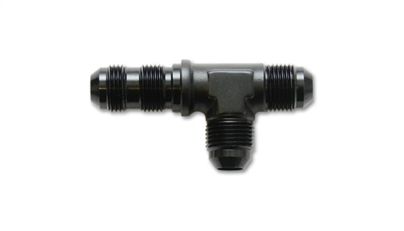 Vibrant -3AN Bulkhead Adapter Tee on Run Fittings - Anodized Black Only