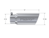 MBRP Universal Tip 5 O.D. Angled Rolled End 4 inlet 12 length