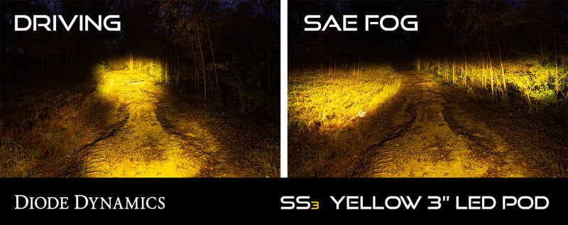 Diode Dynamics SS3 LED Pod Sport - Yellow Driving Standard (Pair)