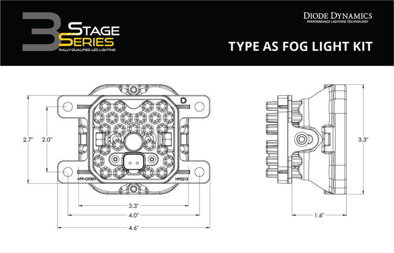 Diode Dynamics SS3 Sport Type AS Kit ABL - White SAE Fog