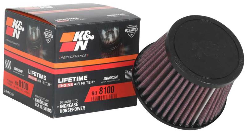 K&N Universal Clamp-On Air Filter 2-1/2in FLG / 4-1/2in B / 3-1/2in T / 3-3/16in H