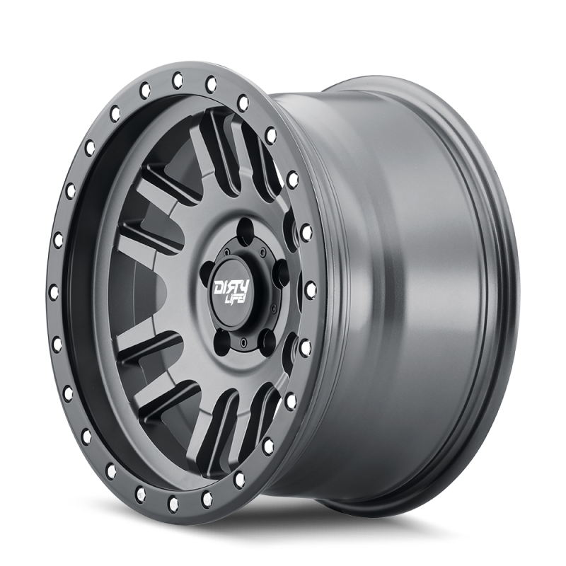 Dirty Life 9309 Canyon Pro 17x9/6x139.7 BP/-12mm Offset/106mm Hub Satin Graphite Wheel - Beadlock