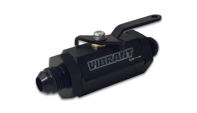 Vibrant -8AN to -8AN Male Shut Off Valve - Black