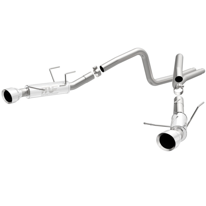 Magnaflow 2014 Ford Mustang V6 3.7L Comp Series Dual Split Rear Polished Stainless C/B Perf Exhaust