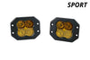 Diode Dynamics SS3 LED Pod Sport - Yellow SAE Fog Flush (Pair)